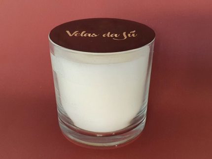 Vela Aromática Perfumada Branca Copo 265ml Com Aroma De Mel